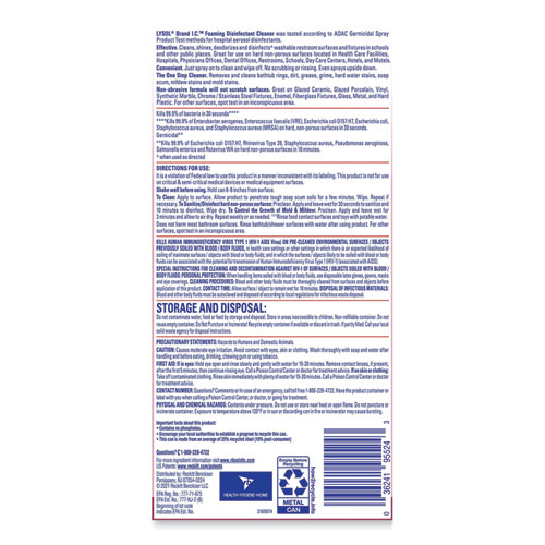Image of Lysol® Brand I.C.™ Foaming Disinfectant Cleaner, 24 Oz Aerosol Spray, 12/Carton