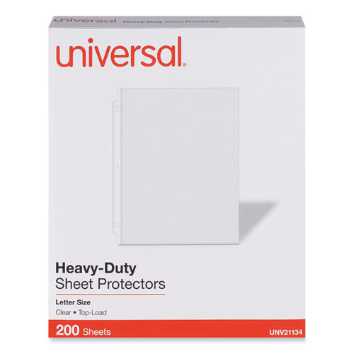 Image of Universal® Top-Load Poly Sheet Protectors, Heavy Gauge, Letter Size, Clear, 200/Pack