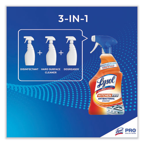 Image of Lysol® Brand Kitchen Pro Antibacterial Cleaner, Citrus Scent, 22 Oz Spray Bottle