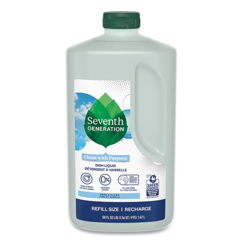 Seventh Generation® Natural Dishwashing Liquid, Free And Clear, 50 Oz Bottle, 3/Carton