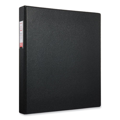 Deluxe Non-View D-Ring Binder with Label Holder, 3 Rings, 1" Capacity, 11 x 8.5, Black