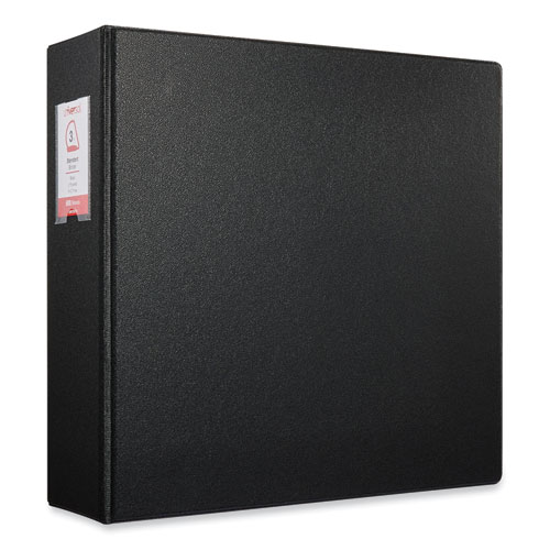 Deluxe Non-View D-Ring Binder with Label Holder, 3 Rings, 3" Capacity, 11 x 8.5, Black