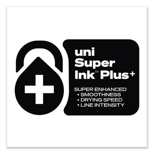 Image of Uniball® 207 Plus+ Gel Pen, Retractable, Medium 0.7 Mm, Blue Ink, Black Barrel, Dozen
