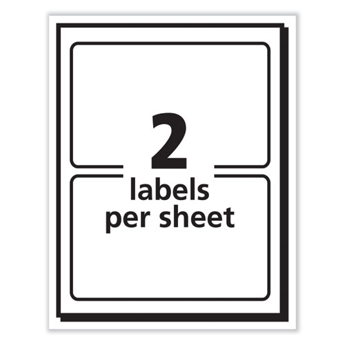 Image of Avery® Printable Adhesive Name Badges, 3.38 X 2.33, Blue "Hello", 100/Pack