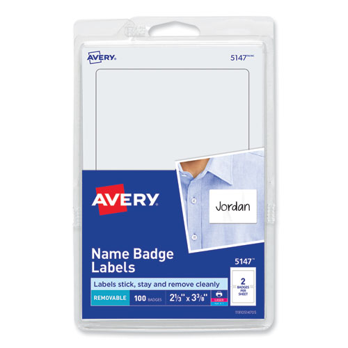 AVE 5147 Avery White Print or Write Name Badge Labels AVE5147