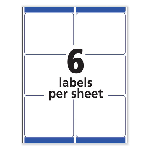 Image of Avery® Removable Multi-Use Labels, Inkjet/Laser Printers, 3.33 X 4, White, 6/Sheet, 25 Sheets/Pack