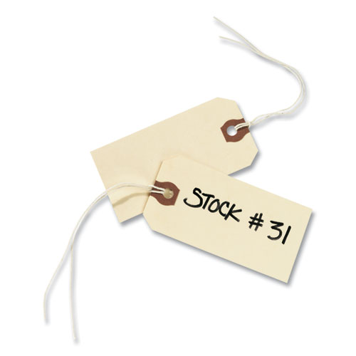 Image of Strung Shipping Tags, 11.5 pt Stock, 6.25 x 3.13, Manila, 1,000/Box