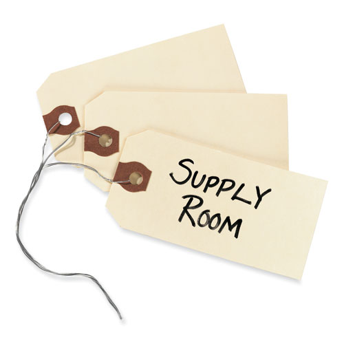 Image of Avery® Double Wired Shipping Tags, 11.5 Pt Stock, 3.25 X 1.63, Manila, 1,000/Box