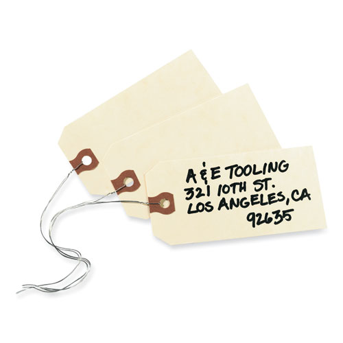 Image of Avery® Double Wired Shipping Tags, 11.5 Pt Stock, 3.25 X 1.63, Manila, 1,000/Box