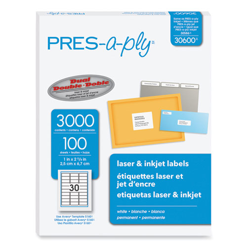 Removable Multi-Use Labels, Inkjet/Laser Printers, 3.33 x 4, White,  6/Sheet, 25 Sheets/Pack