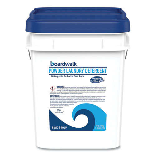 Image of Boardwalk® Laundry Detergent Powder, Low Foam, Crisp Clean Scent, 18 Lb Pail