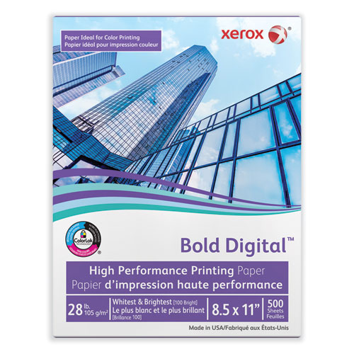 xerox™ Bold Digital Printing Paper, 100 Bright, 28 lb Bond Weight, 8.5 ...