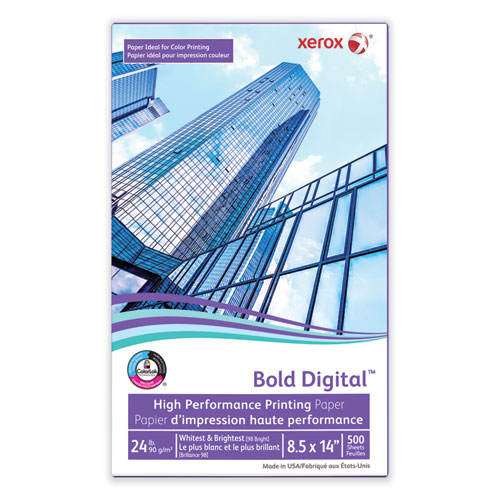 Image of Xerox™ Bold Digital Printing Paper, 98 Bright, 3-Hole, 24 Lb Bond Weight, 8.5 X 11, White, 500 Sheets/Ream, 10 Reams/Carton