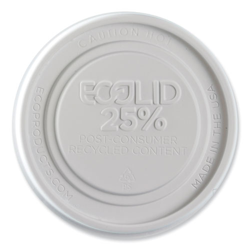 Evolution World EcoLid 25% Recycled Food Container Lid, Fits 12 to 32 oz Containers, White, Plastic, 500/Carton ECOEPBRSCLIDL