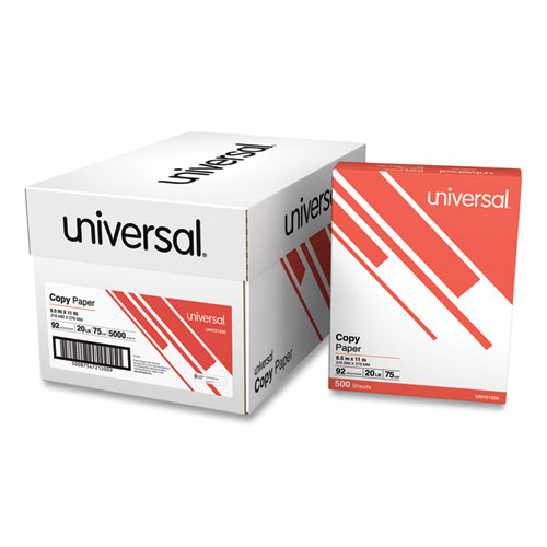 Universal® Copy Paper, 92 Bright, 20 lb Bond Weight, 8.5 x 11, White, 500 Sheets/Ream, 10 Reams/Carton