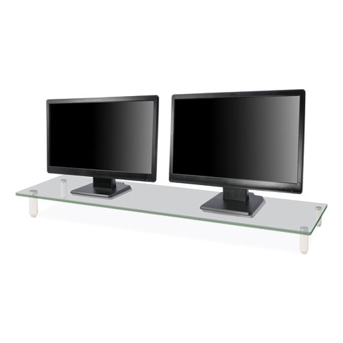 Image of Kantek Extra Wide Glass Monitor Riser, 39.4" X 10.2" X 3.25", Clear, Supports 60 Lbs