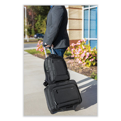 Rolling Business Case, Fits Devices Up to 15.6", Polyester, 16.54 x 8 x 9.06, Black