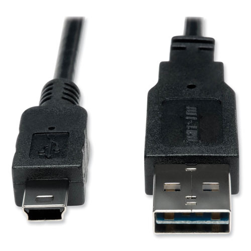 Image of Tripp Lite Universal Reversible Usb 2.0 Cable, Reversible A To 5-Pin Mini B (M/M), 6 Ft, Black