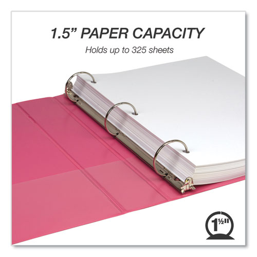 Image of Samsill® Earth'S Choice Plant-Based Economy Round Ring View Binders, 3 Rings, 1.5" Capacity, 11 X 8.5, Pink, 2/Pack