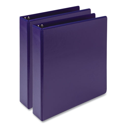 Samsill® Earth's Choice Plant-Based Economy Round Ring View Binders, 3 Rings, 3" Capacity, 11 x 8.5, Purple, 2/Pack
