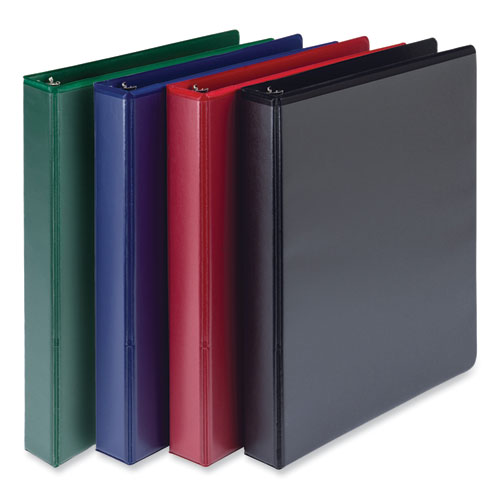 Samsill® Durable D-Ring View Binders, 3 Rings, 1" Capacity, 11 x 8.5, Black/Blue/Green/Red, 4/Pack
