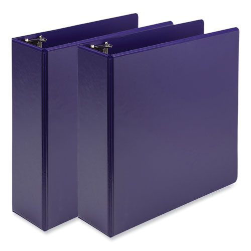 Image of Samsill® Earth'S Choice Plant-Based Economy Round Ring View Binders, 3 Rings, 3" Capacity, 11 X 8.5, Purple, 2/Pack
