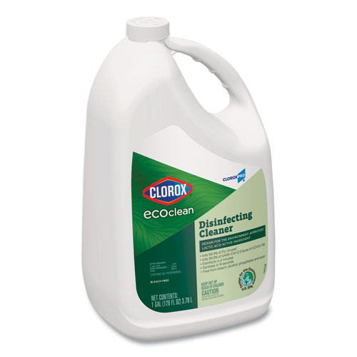 Clorox Pro EcoClean Disinfecting Cleaner, Unscented, 128 oz Refill Bottle, 4/Carton