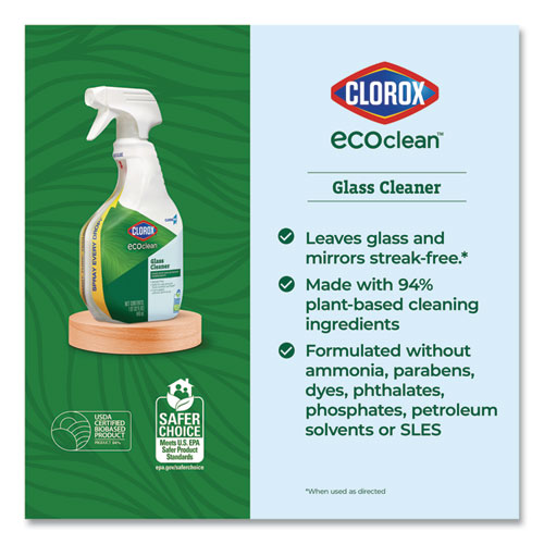 Clorox Pro EcoClean Glass Cleaner, Unscented, 32 oz Spray Bottle, 9/Carton