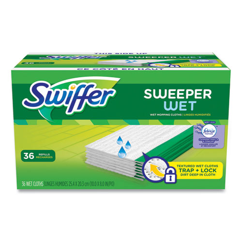 Swiffer® Wet Refill Cloths, 10 X 8, Lavender Vanilla And Comfort, White, 36/Carton