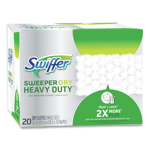 Image of Swiffer® Heavy-Duty Dry Refill Cloths, 10.3 X 7.8, White, 20/Pack, 4 Packs/Carton