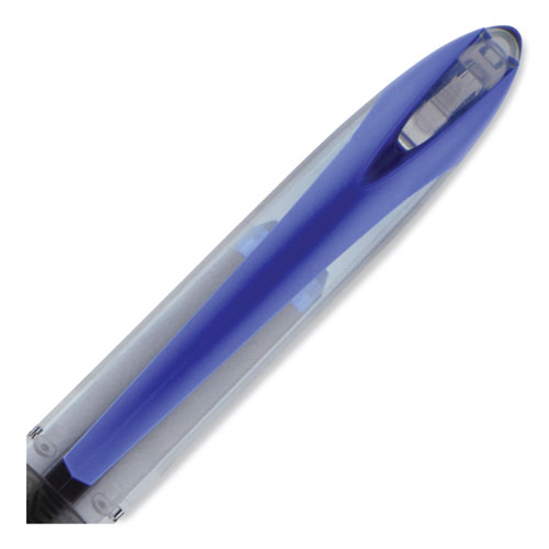 Image of Uniball® Air Porous Roller Ball Pen, Stick, Medium 0.7 Mm, Blue Ink, Black Barrel, Dozen