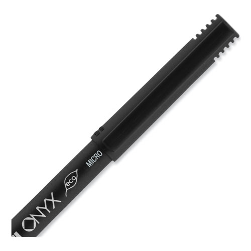 ONYX Roller Ball Pen, Stick, Extra-Fine 0.5 mm, Red Ink, Black/Red Barrel, Dozen