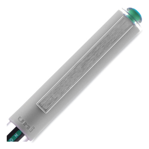 Image of Uniball® Vision Roller Ball Pen, Stick, Fine 0.7 Mm, Evergreen Ink, Gray Barrel, Dozen