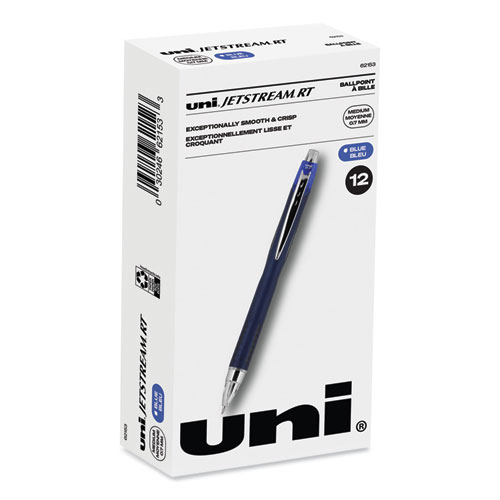 Uniball® Jetstream Retractable Ballpoint Pen, Fine 0.7 Mm, Blue Ink, Blue Barrel