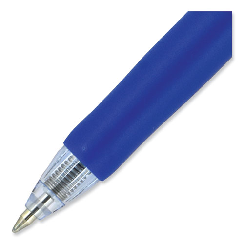 Image of Uniball® Signo Gel Pen, Retractable, Medium 0.7 Mm, Blue Ink, Blue/Metallic Accents Barrel, Dozen