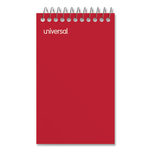 Image of Universal® Wirebound Memo Pad With Coil-Lock Wire Binding, Narrow Rule, Orange Cover, 50 White 3 X 5 Sheets, 12/Pack