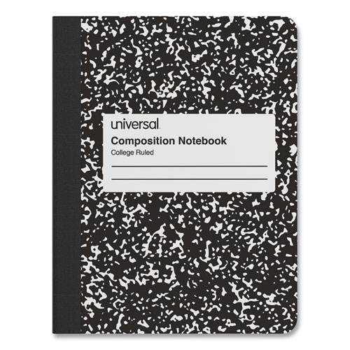 Composition Book, Medium/College Rule, Black Marble Cover, (100) 9.75 x 7.5 Sheets