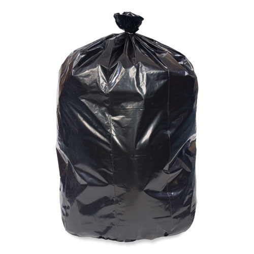 Image of Pitt Plastics Eco Strong Plus Can Liners, 60 Gal, 1.35 Mil, 38 X 58, Black, 100/Carton