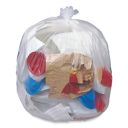 Image of Pitt Plastics Eco Strong Plus Can Liners, 33 Gal, 1 Mil, 33 X 39, Natural, 150/Carton