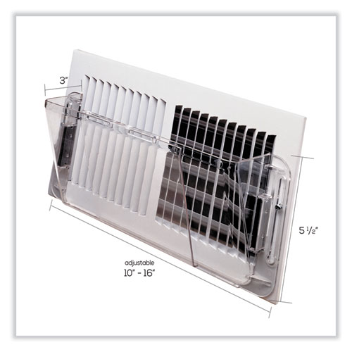 Image of Deflecto® Adjustable Sidewall Register Air Deflector, 10 X 3 X 5.5, Clear
