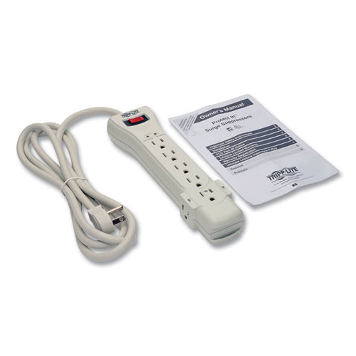 Image of Tripp Lite Protect It! Surge Protector, 7 Ac Outlets, 7 Ft Cord, 2,160 J, Light Gray
