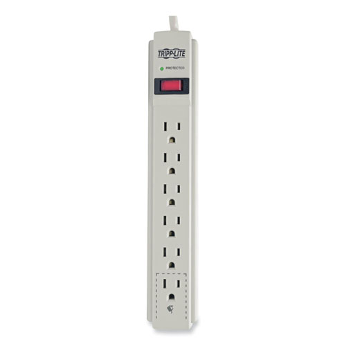 Protect It! Surge Protector, 6 AC Outlets, 4 ft Cord, 790 J, Light Gray