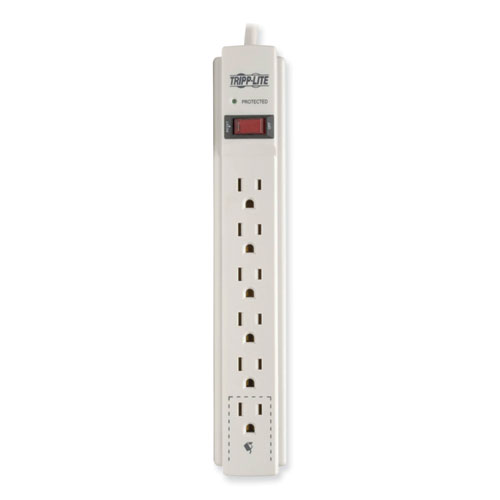 Protect It! Surge Protector, 6 AC Outlets, 6 ft Cord, 790 J, Gray