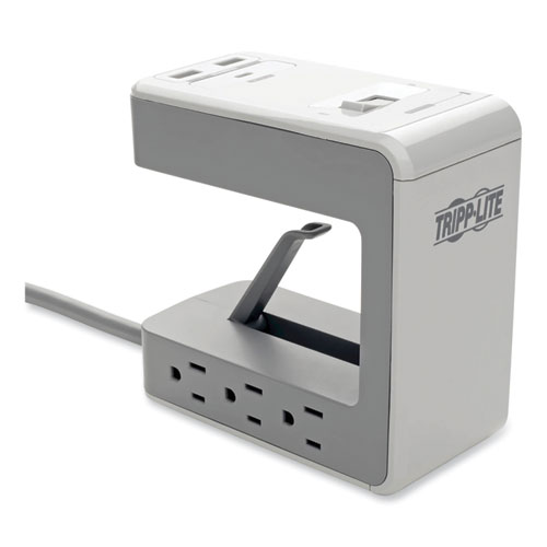 Tripp Lite by Eaton Surge Protector, 6 AC Outlets/2 USB-A and 1 USB-C Ports, 8 ft Cord, 1,080 J, Gray