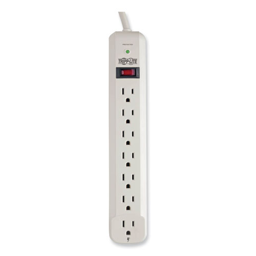 Image of Tripp Lite Protect It! Surge Protector, 7 Ac Outlets, 12 Ft Cord, 1,080 J, Light Gray
