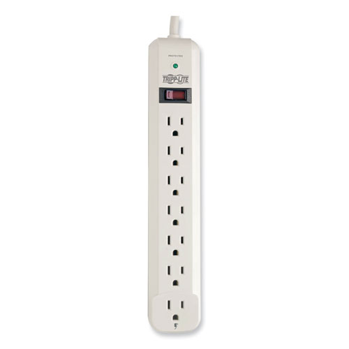 Protect It! Surge Protector, 7 AC Outlets, 25 ft Cord, 1,080 J, Light Gray