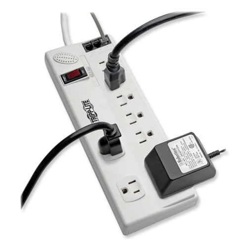 Protect It! Computer Surge Protector, 8 AC Outlets, 8 ft Cord, 3,150 J, White