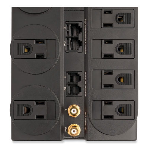 Protect It! Surge Protector, 8 AC Outlets, 10 ft Cord, 3,240 J, Black