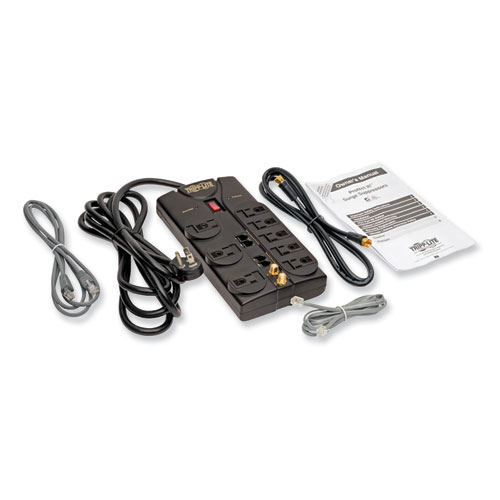 Protect It! Surge Protector, 8 AC Outlets, 10 ft Cord, 3,240 J, Black