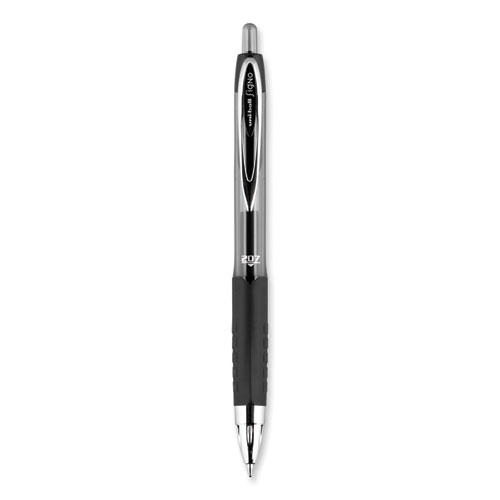 Signo 207 Gel Pen, Retractable, Medium 0.7 mm, Black Ink, Smoke/Black Barrel, Dozen